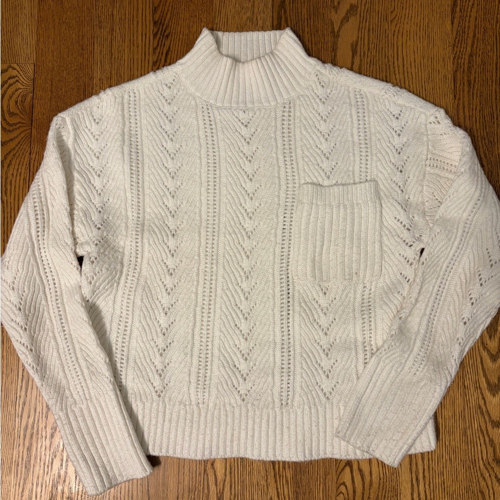 White House Black Market Ivory Turtleneck Sweater